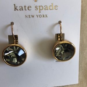 Kate Spade Gold & Smoke Crystal Pierced Earrings